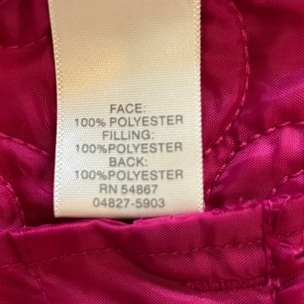 Christopher & Banks Quilted Vest‎ Magenta Snap Front Collared Pocket Women's M